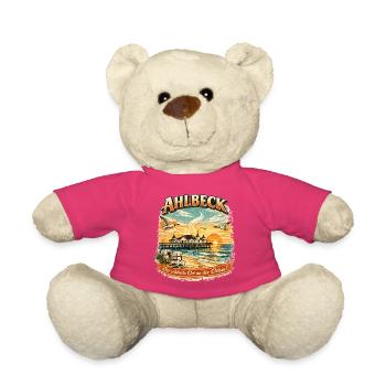 Ahlbeck Ostsee Retro Motiv - Teddy - Pink - Vorne
