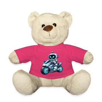Roboter auf Motorrad - Teddy - Pink - Vorne