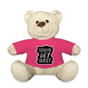 Je fais mon meilleur dicton motivant honnête et drôle - Nounours - rose - Devant