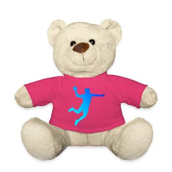 Handballspiel Geschenkidee für ein Handballspieler - Teddy - Pink - Vorne