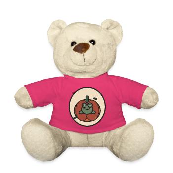 Kawaii frog in pumpkin - Teddy Bear - pink - Front