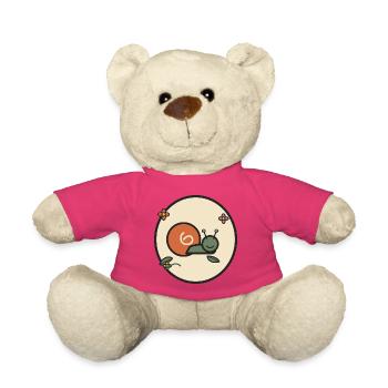 Escargot doux dans le cercle de fleurs - Nounours - rose - Devant