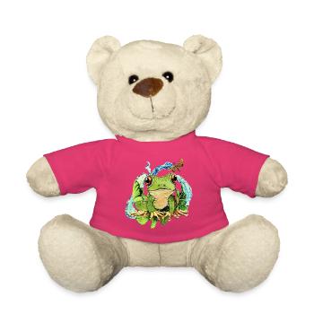 Cute frog in pond magic - Teddy Bear - pink - Front