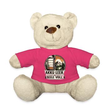 Akku leer Seele voll Naturbadge - Teddy - Pink - Vorne