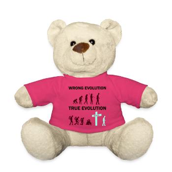 Evolution to the Cross: Faith Wins - Teddy Bear - pink - Front
