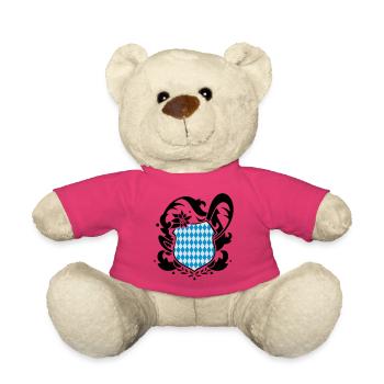 Ein bayerisches emblem mit Edelweiss - Teddy - Pink - Vorne
