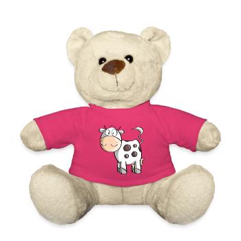 Vache tachetée drôle - Vaches - Bande dessinée - Enfants - Nounours - rose - Devant