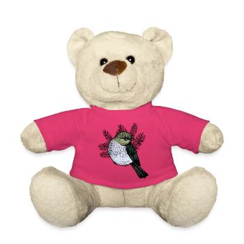 Vogel Zeichnung mit Tannenzweigen - Teddy - Pink - Vorne