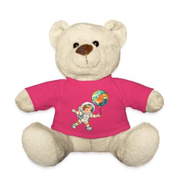 4 Children's Birthday Astronaut Astronaut Earth - Teddy Bear - pink - Front