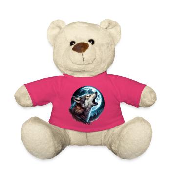 Wolf heult den Vollmond an - Teddy - Pink - Vorne