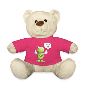 Frog Angel Innocence Who Me Saying - Teddy Bear - pink - Front