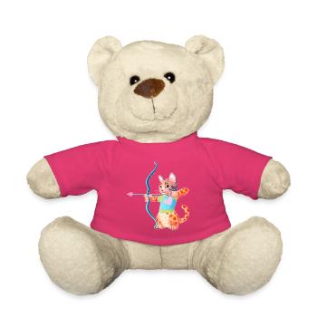 Chat Archer Coeur Bleu - Nounours - rose - Devant