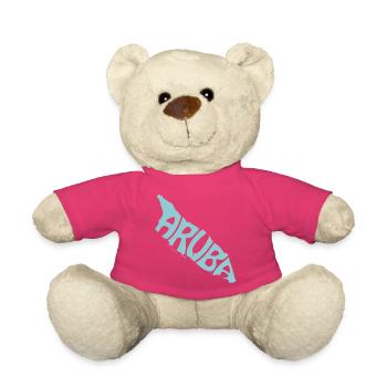 Carte rétro d’Aruba - Nounours - rose - Devant