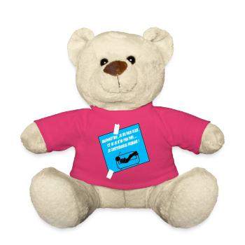 Citation Humoriste Sur Canapé Bleu - Nounours - rose - Devant
