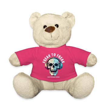 Skull mit Neon Kopfhörer-Design - Teddy - Pink - Vorne