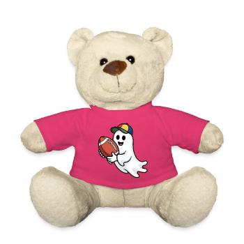 Geist mit Football und bunter Kappe - Teddy - Pink - Vorne