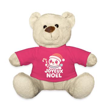 Bonhomme Noel Candy Cane - Nounours - rose - Devant