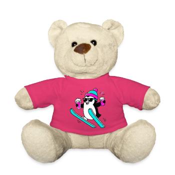 D’abord une pente, puis la fête. Manchot de fête. - Nounours - rose - Devant