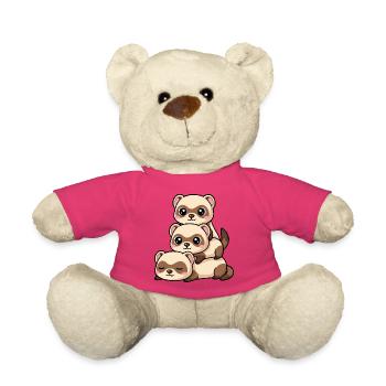 Niedlicher Frettchen-Lustiger Cartoon Kawaii Haustier-Design - Teddy - Pink - Vorne