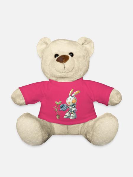 Roboter Hase gießt Pflanze - Teddy - Pink