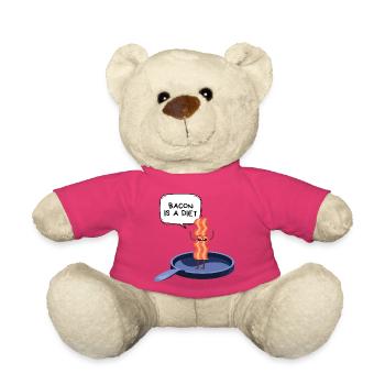 Humor Bacon Diet - Teddy Bear - pink - Front
