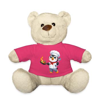 Cuisine animée de dessins animés Chef pingouin mignon - Nounours - rose - Devant