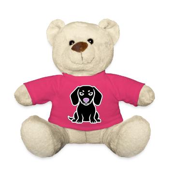 Dackel Hund Welpe Cartoon - Teddy - Pink - Vorne