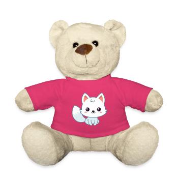 Renard pastel blanc kawaii - Nounours - rose - Devant