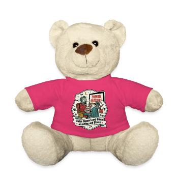 Zombie Kino Popcorn Alltag Humor - Teddy - Pink - Vorne