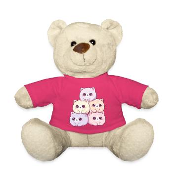 Les chats pastel sont tous câlins et heureux - Nounours - rose - Devant