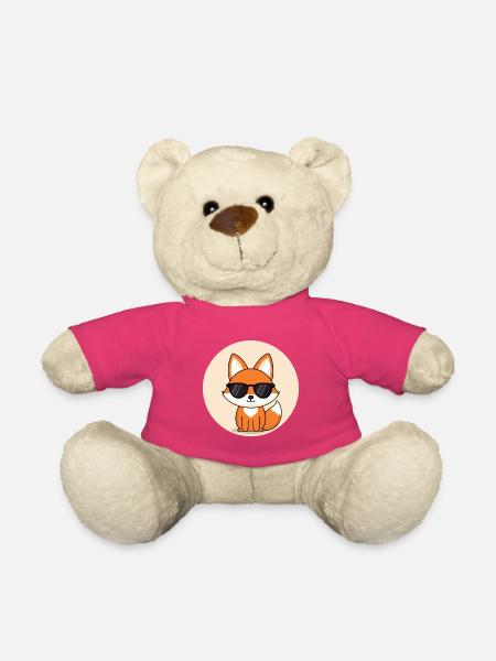 Fuchsabzeichen mit schwarzer Brille - Teddy - Pink