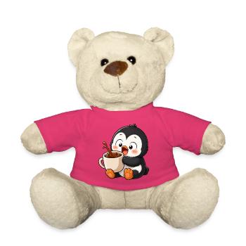 Süßer Pinguin Kaffee Kaffeeliebhaber Tassen - Teddy - Pink - Vorne