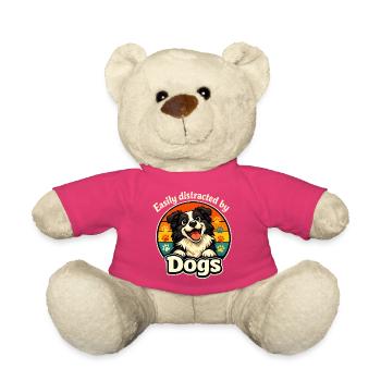 Dog heart in rainbow circle - Teddy Bear - pink - Front