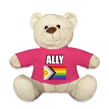Drapeau de la fierté inclusive Allié Gay - Nounours - rose - Devant
