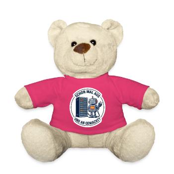 IT Support Robot Lustiges Shirt Reboot - Teddy - Pink - Vorne