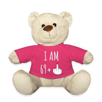 69 Plus 70 Geburtstag Frau Frecher Spruch - Teddy - Pink - Vorne