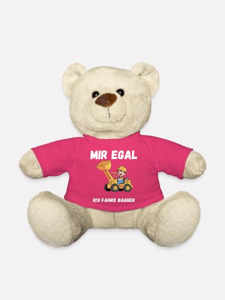 Bauarbeiter Bagger Spruch Shirt - Teddy - Pink