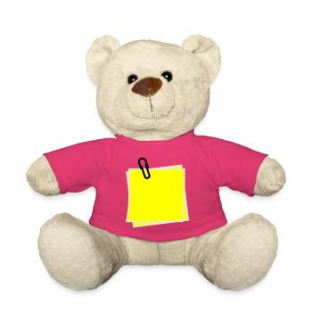 Postit | Zettel | gelber Zettel | Sticker | - Nounours - rose - Devant