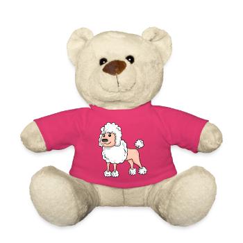 Caniche Race de chien blanc - Nounours - rose - Devant