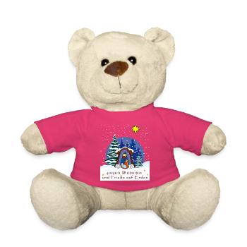 gesegnete Weihnachten, Weihnachtskrippe - Teddy - Pink - Vorne