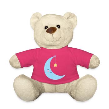 Lune et étoile Nuit de bonheur - Nounours - rose - Devant