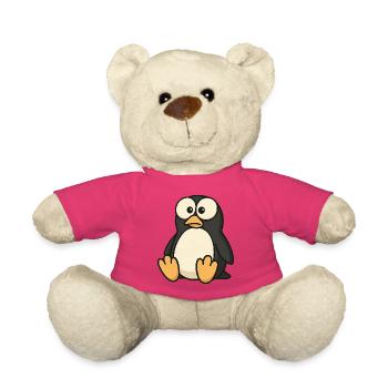 Drôle de pingouin confus aux yeux écarquillés - Nounours - rose - Devant