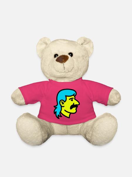 Mullet Man Pop Art - Teddy Bear - pink