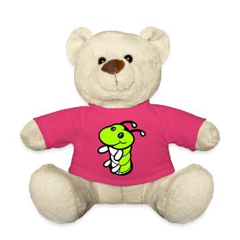 Raupe Boden Loch süß lächelt freundlich glücklich - Teddy - Pink - Vorne