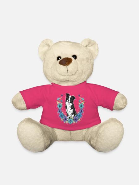 Border Collie Blumen - Teddy - Pink