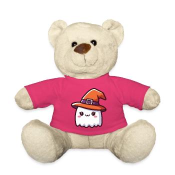 Fantôme mignon dans le chapeau de sorcière Halloween - Nounours - rose - Devant