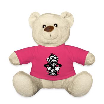 Singe dans un seau | Singe choqué avec un motif dégoulinant - Nounours - rose - Devant