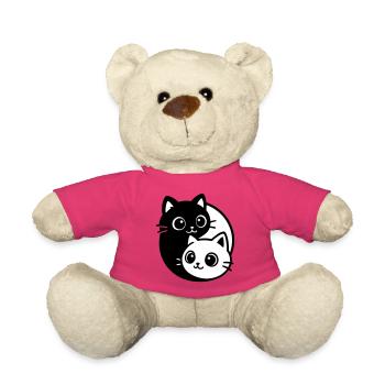 Ying Yang Cat Portrait - Teddy Bear - pink - Front