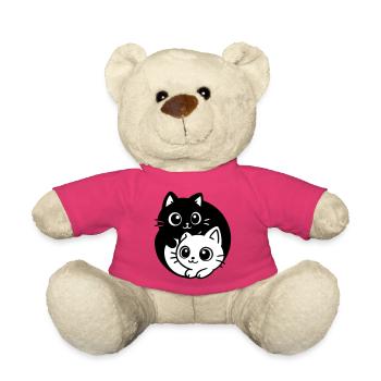 Ying Yang Kawaii Chats Icône - Nounours - rose - Devant