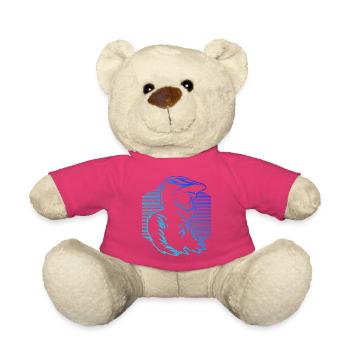 Characterful motocross design - Teddy Bear - pink - Front